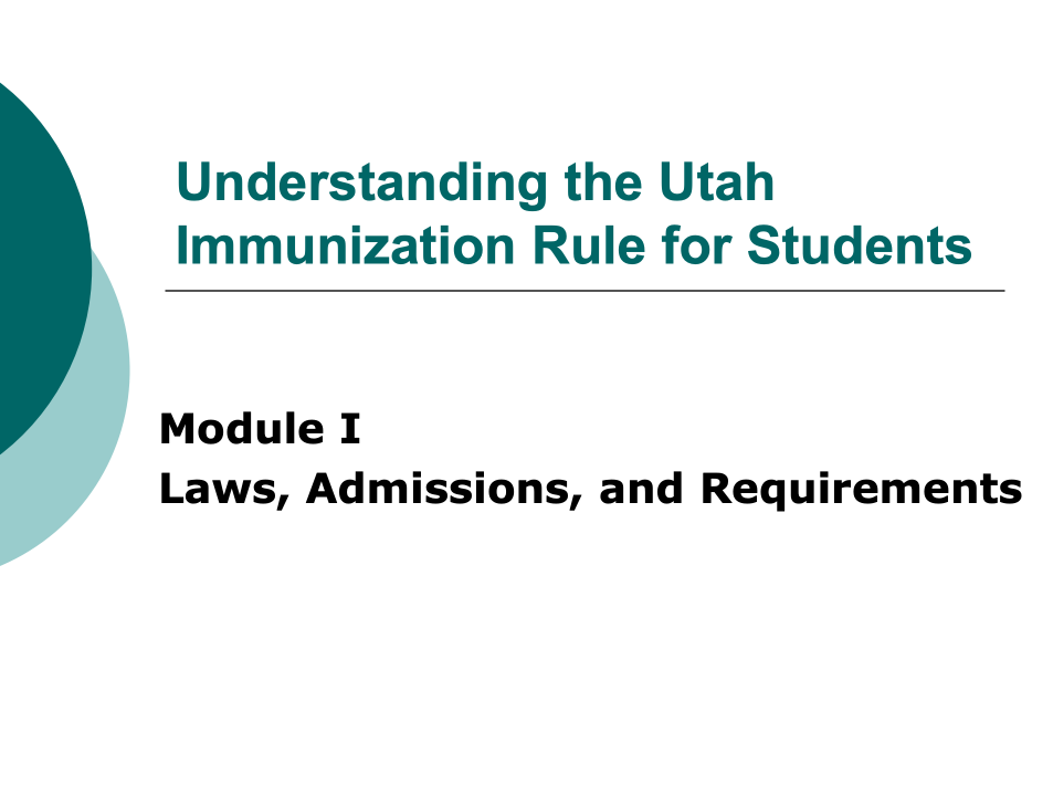 Module 1 - laws, admissions, and requirements