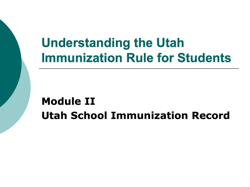 Module 2 - Utah immunization record